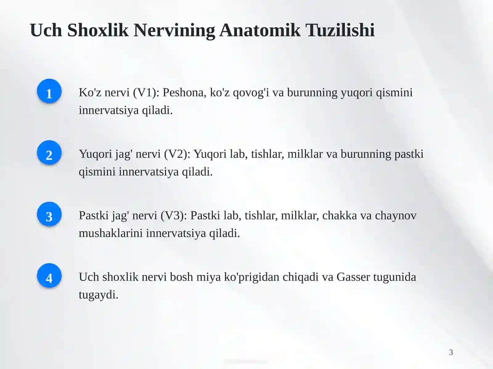 Uch shoxlik nerv.Uch shoxlik nervning vegetativ tugunlari 3