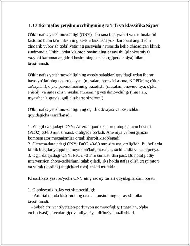 O’tkir nafas yetishmovchiligidagi intensiv terapiya 3