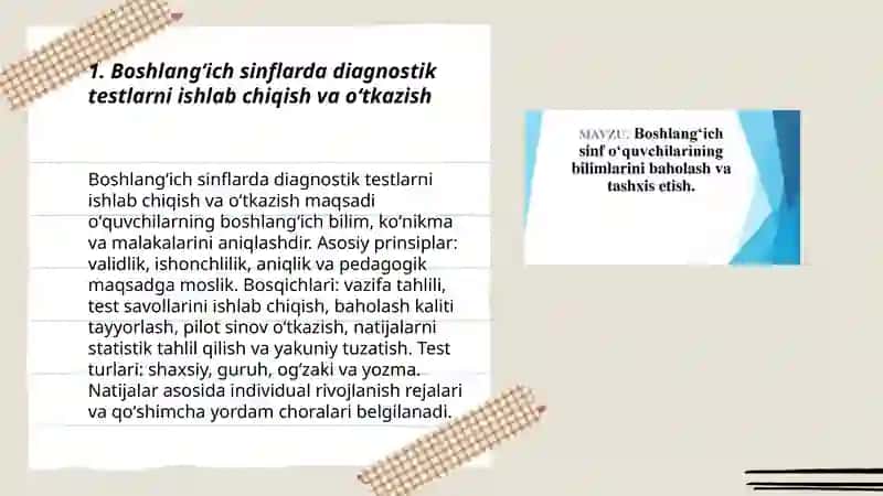 Boshlangʻich taʼlimda oʻquvchilarning bilim koʻnikma va malakalarini tashxis etish 3