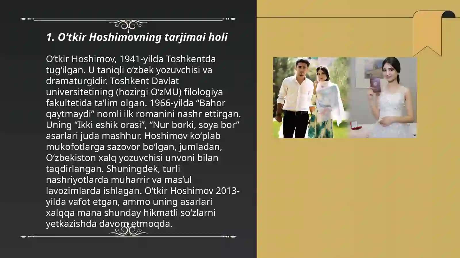 Oʻtkir Hoshimov hayoti va ijodi haqida 3