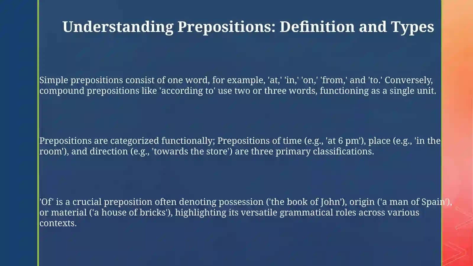 Usage of prepositions 3