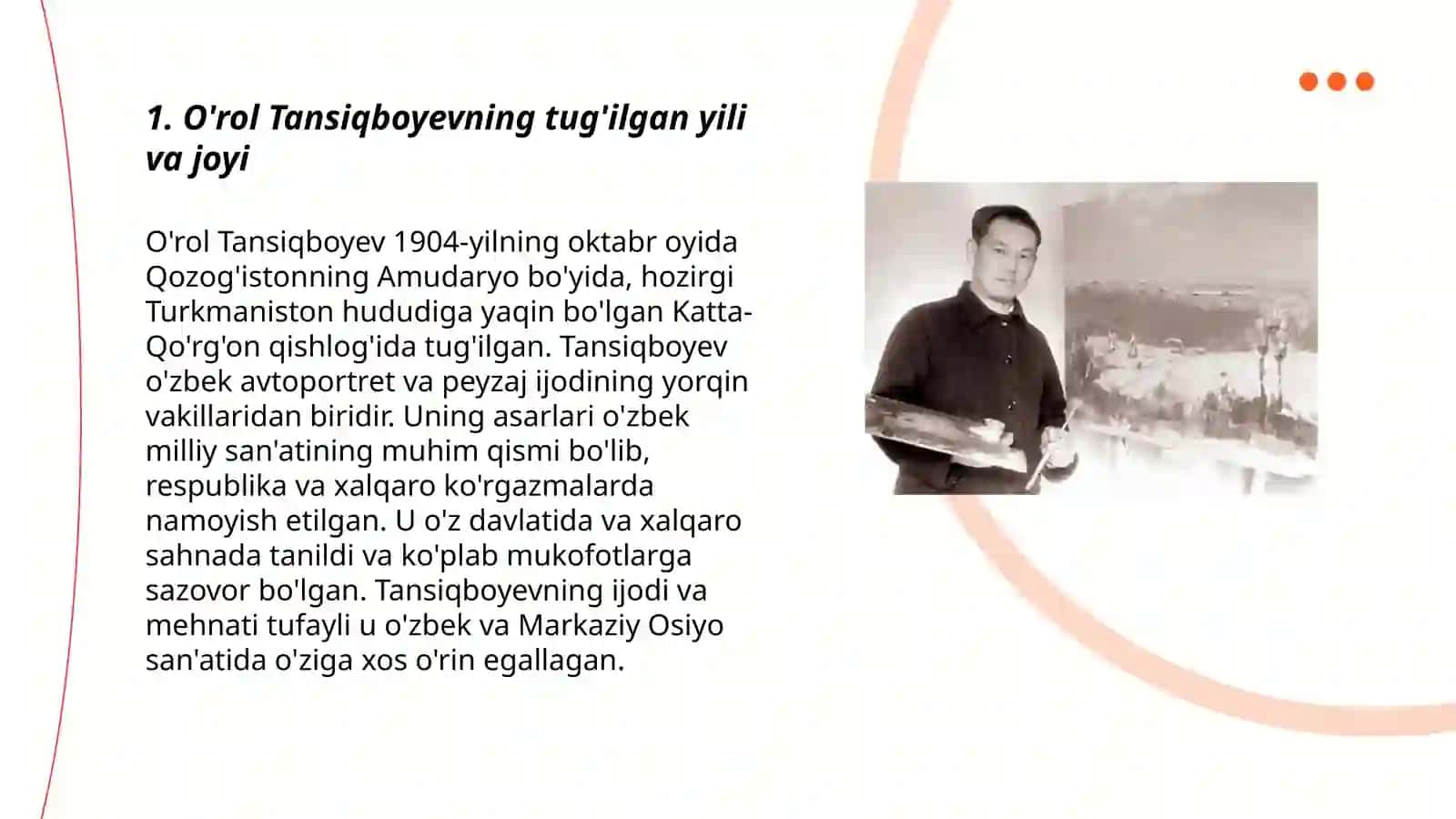 O'rol Tansiqboyevning hayoti va ijodi 3