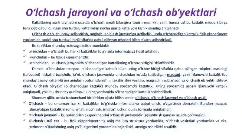 O‘lchashlarning nazariy asoslari 3