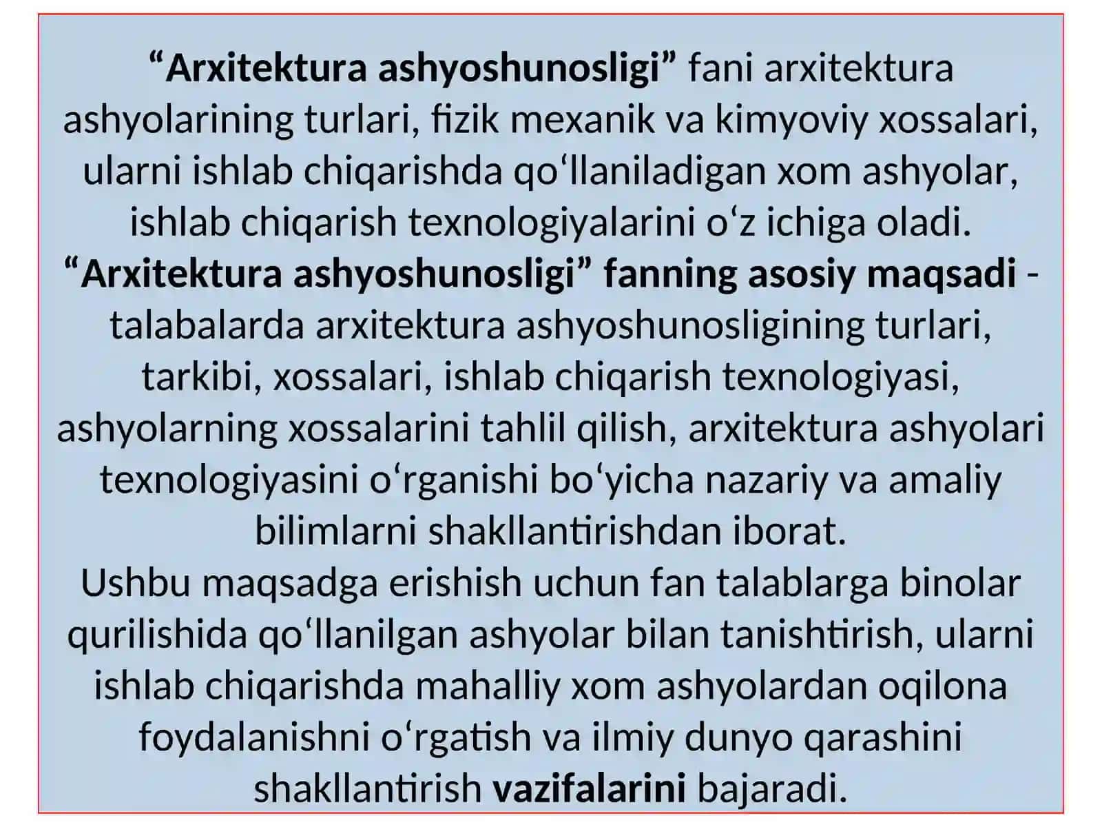 Arxitektura ashyoshunosligi 3