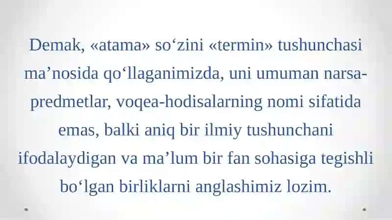 Atamalar, kasb-hunar so‘zlarining ma’noviy vazifaviy xususiyatlari 3