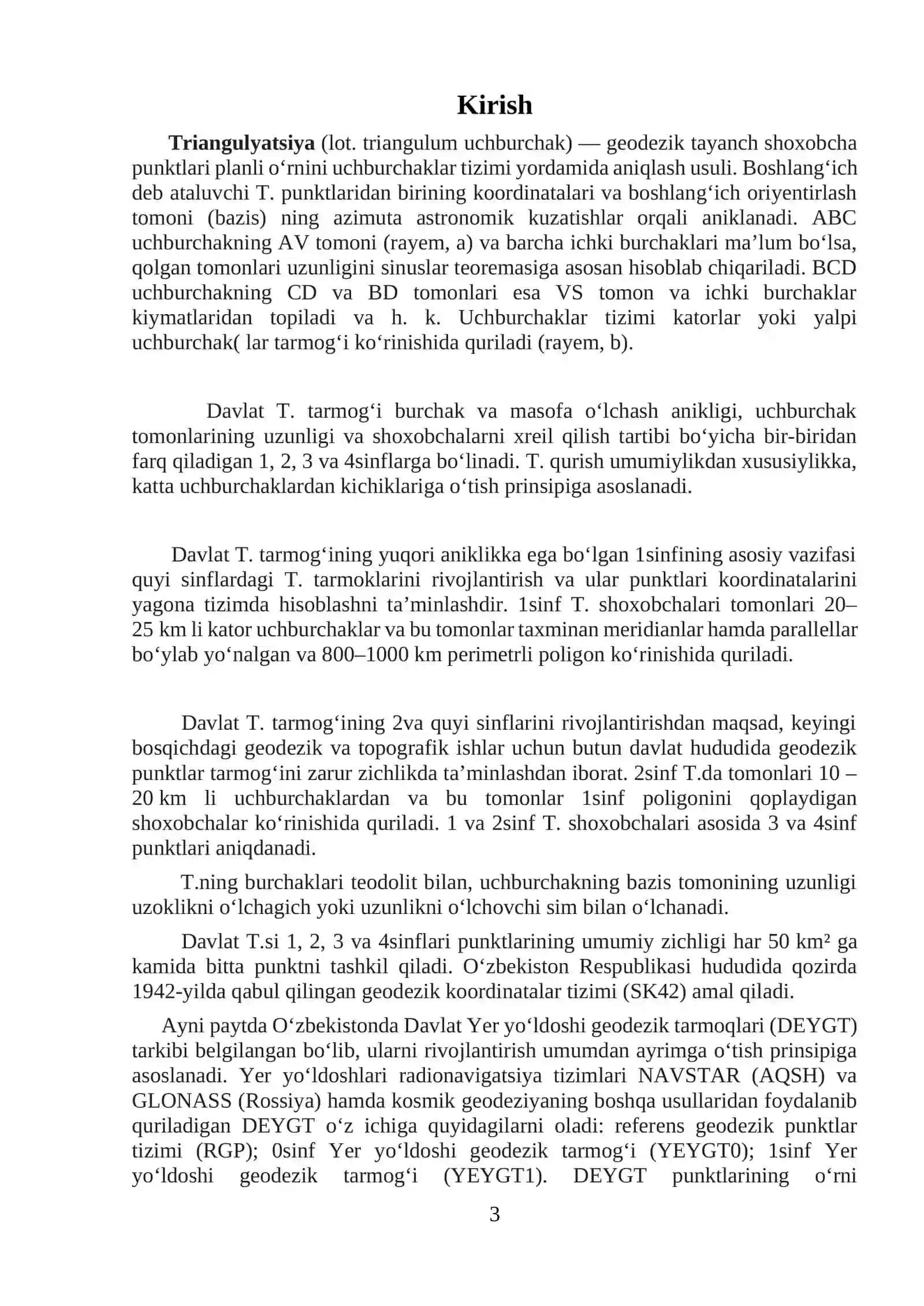 5311500 - GEODEZIYA, KARTOGRAFIYA VA KADASTR TA’LIMI YO‘NALISHI(SIRTQI) 202-GURUH 2-KURS TALABASI 3
