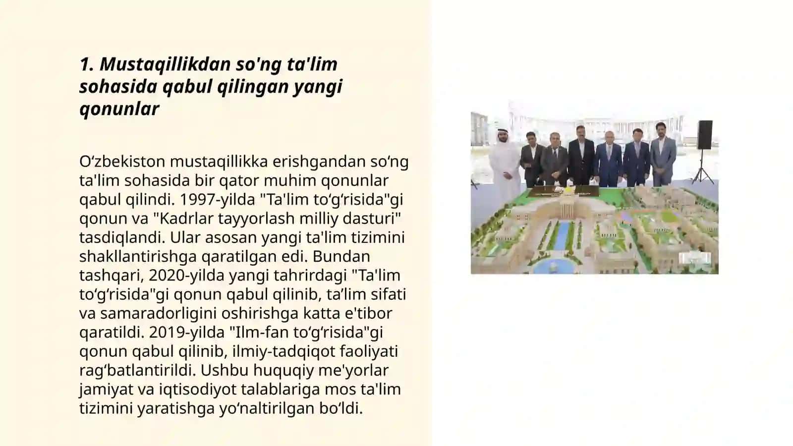 Oʻzbekiston Respublikasida ta'lim sohasida amalga oshirilgan oʻzgarishlar 3