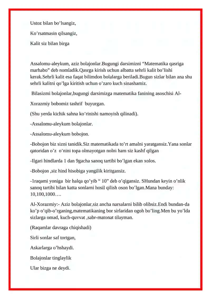 “Matematika qasriga marhabo” 3