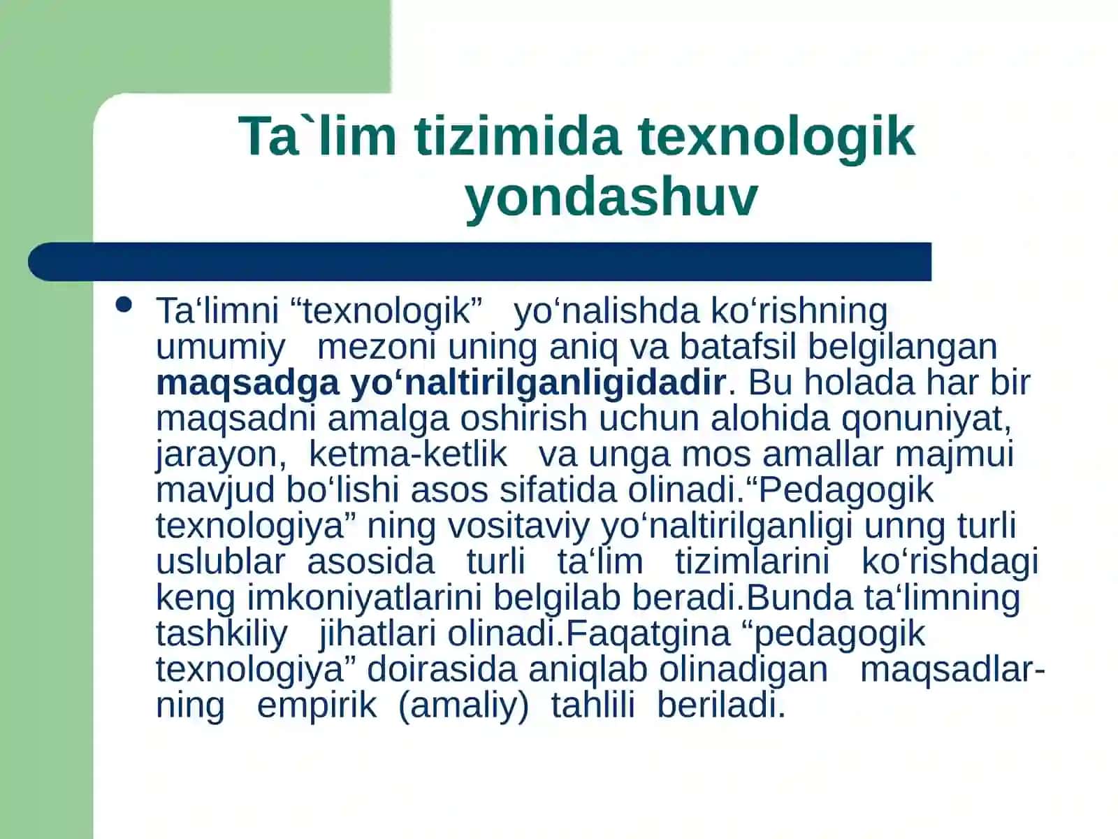 O`qitish jarayonida texnologik yondashuv 3