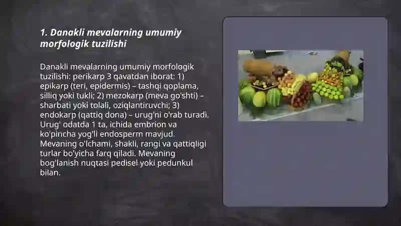 Danakli mevalar tuzilishi ularni saralash kolibirlash usullar 3