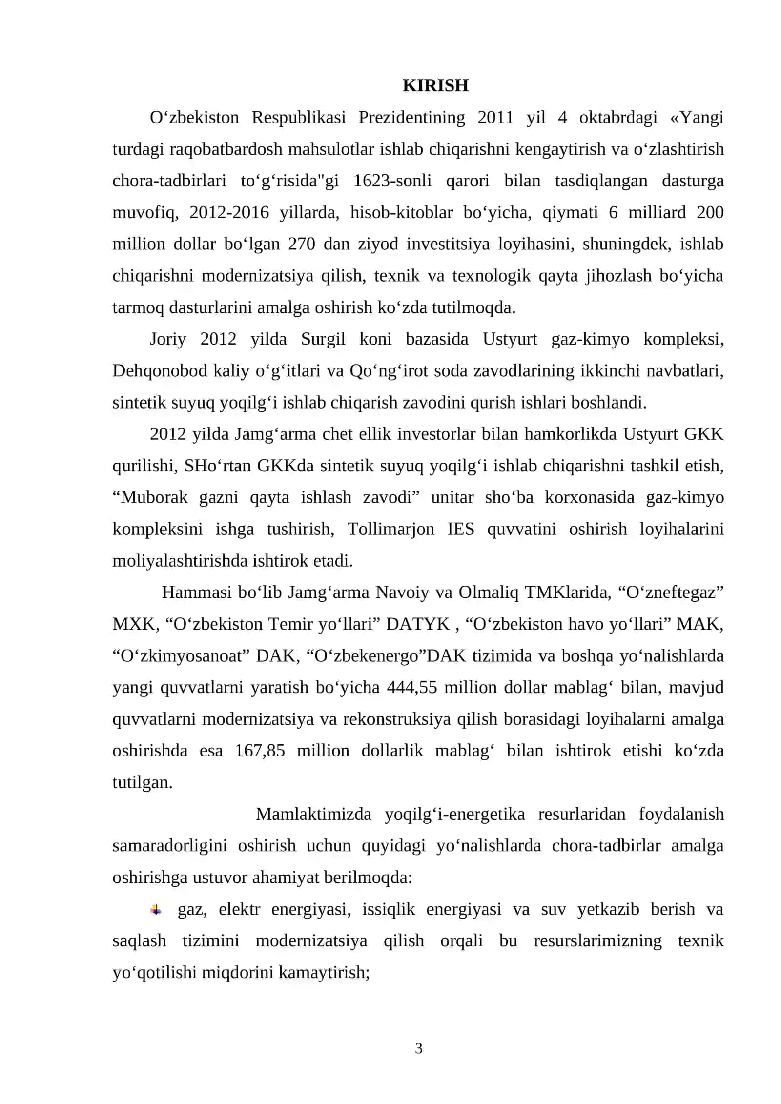 Piroliz jarayoni natijasida etilen olishning termodinamik kattaliklarini optimallash 3