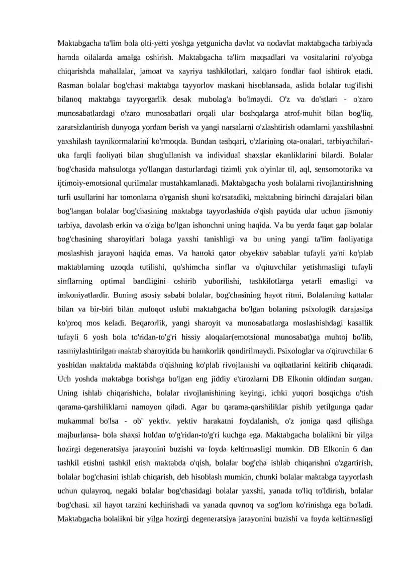 MAKTABGACHA YOSHDAGI BOLALAR TA'LIM TARBIYASI 3