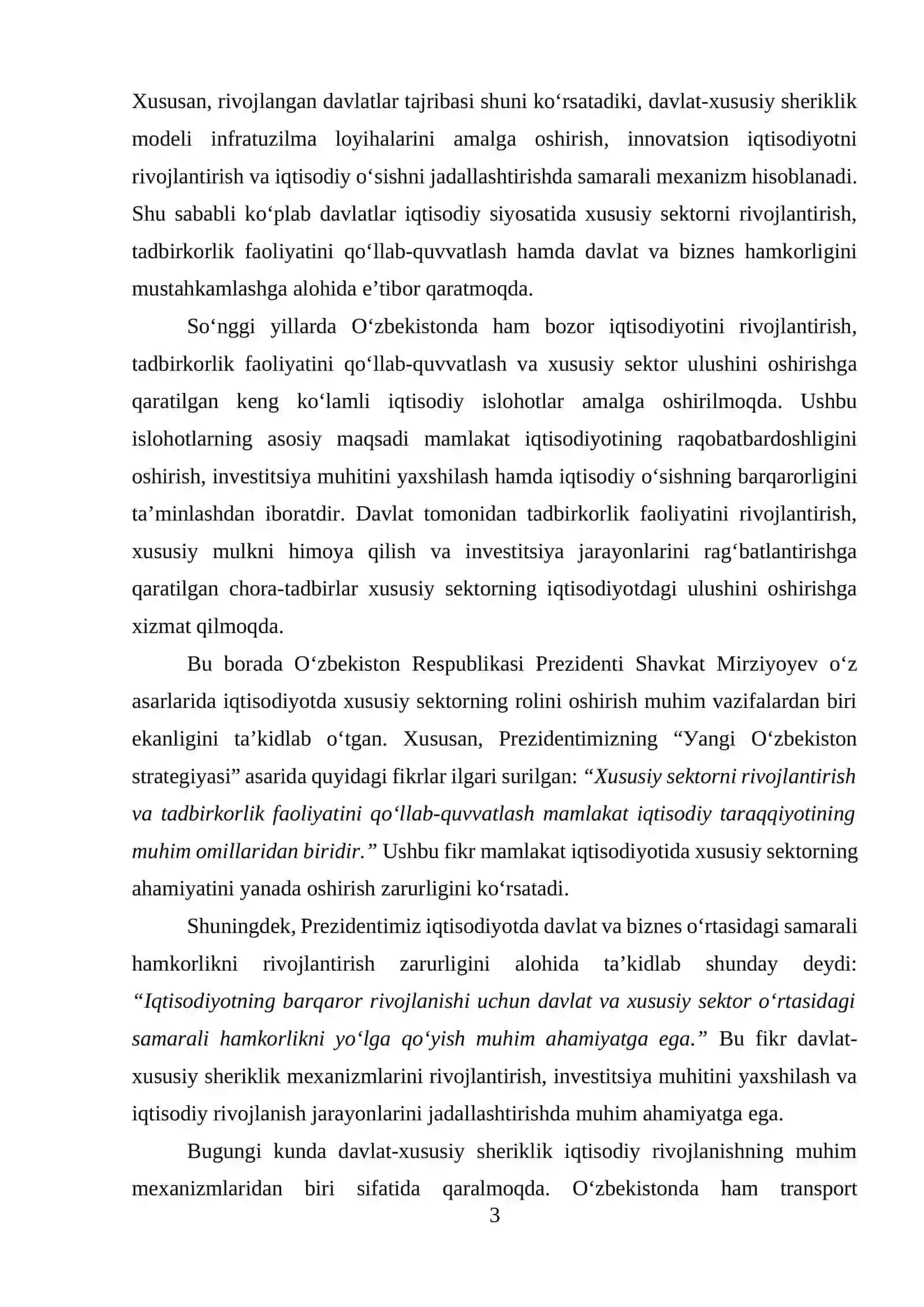 BOZOR IQTISODIYOTIDA DAVLAT VA XUSUSIY SEKTOR HAMKORLIGI 3