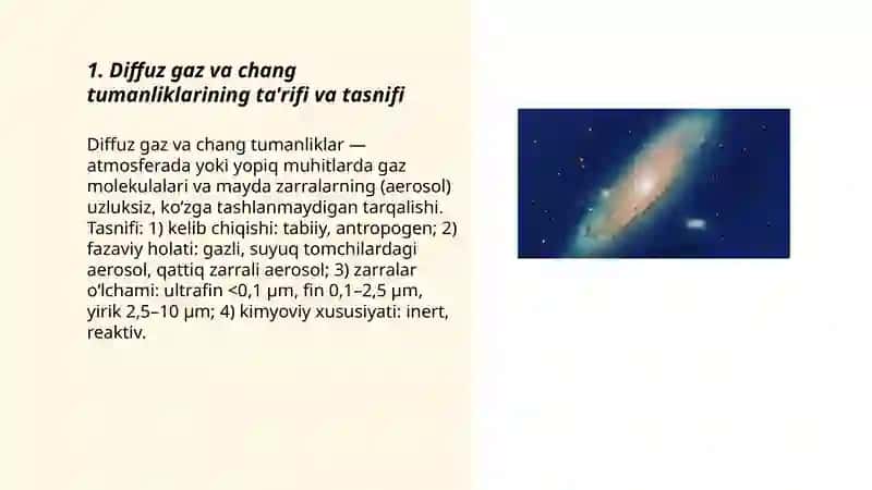 Diffuz gaz va chang tumanliklar 3