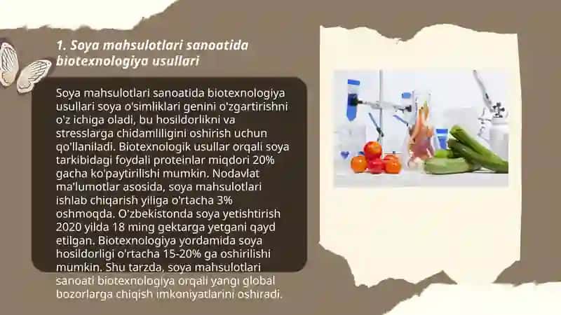 Soya mahsulotlari ishlab chiqarish biotexnologiyasi 3