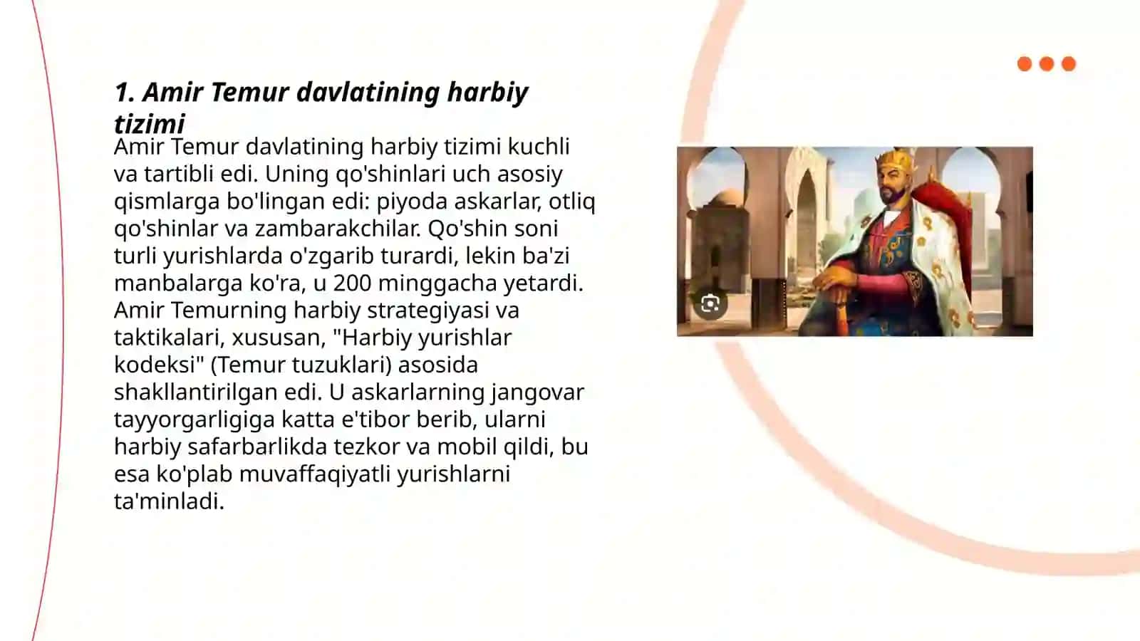 Amir Temur davlatida qoshin tuzilishi 3
