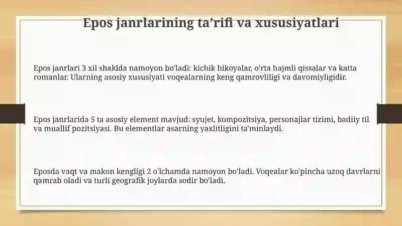 Epik tur janrlari hikoya qissa va roman janrlari. Õzbek romanchilik taraqqiyoti 3
