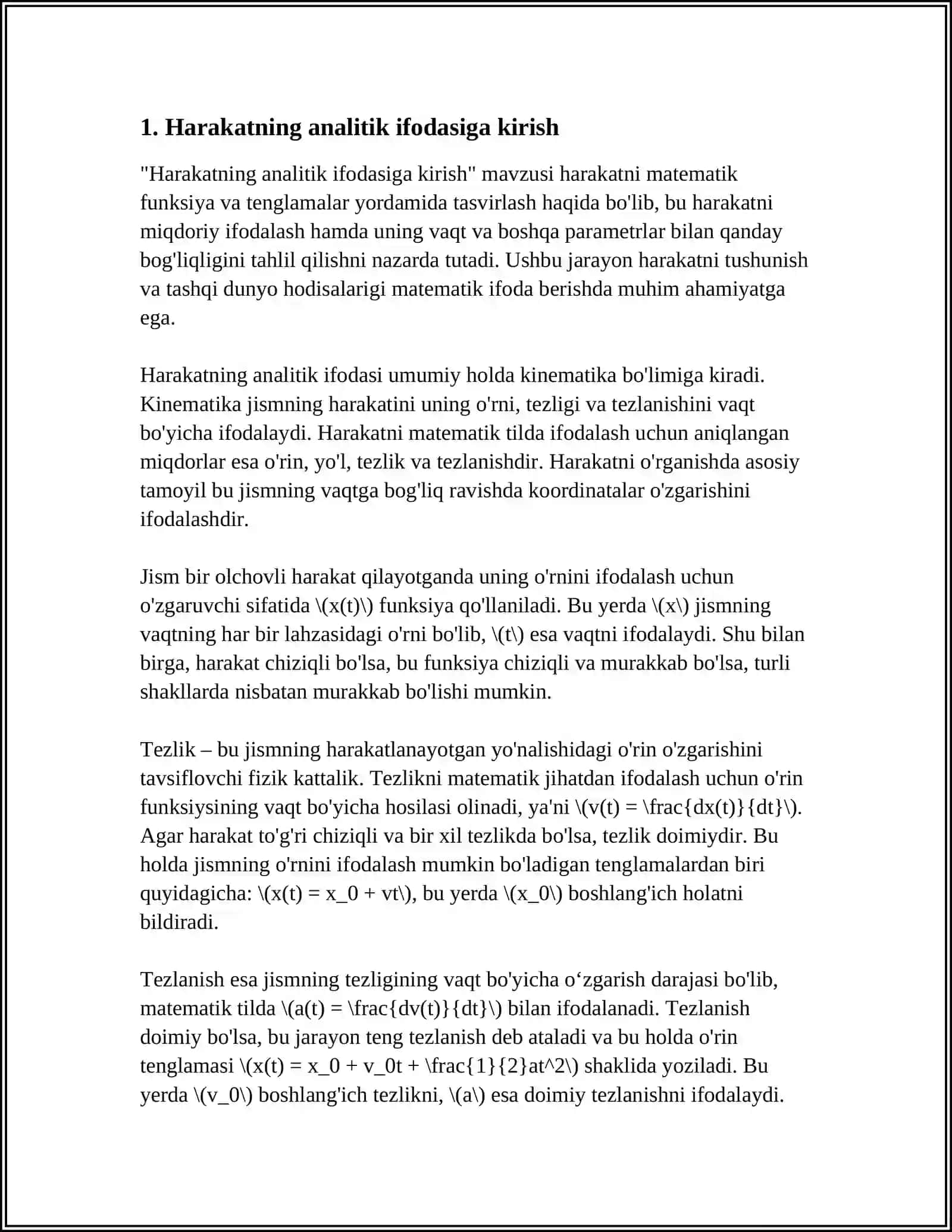 HARAKATNING ANALITIK IFODASI 3