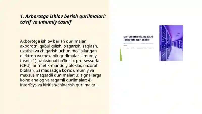Axborotga ishlov berish qurilmalari 3