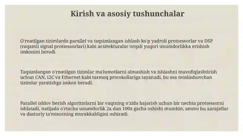 O'rnatilgan tizimlarda parallel va taqsimlangan ishlash 3