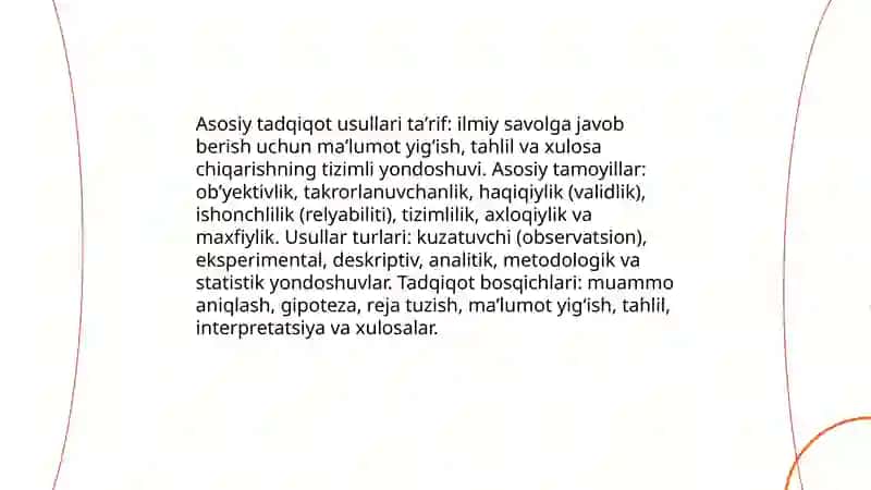 Asosiy tadqiqot usullari. Malumot yigish, bemorni tashqi teshiruvi 3