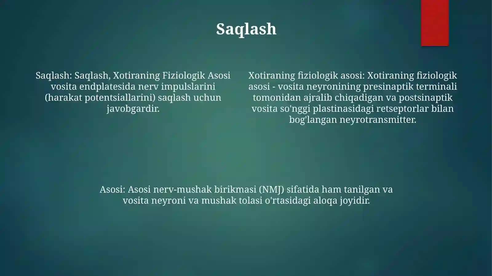 Xotiraning Fiziologik Asosi 3