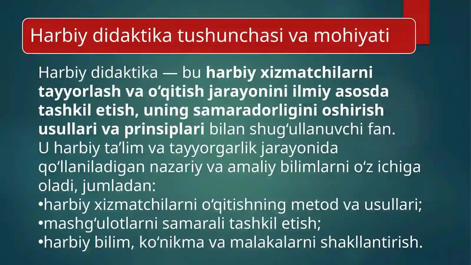 Harbiy pedagogika va psixologiya fanidan tayyorlagan taqdimoti 3