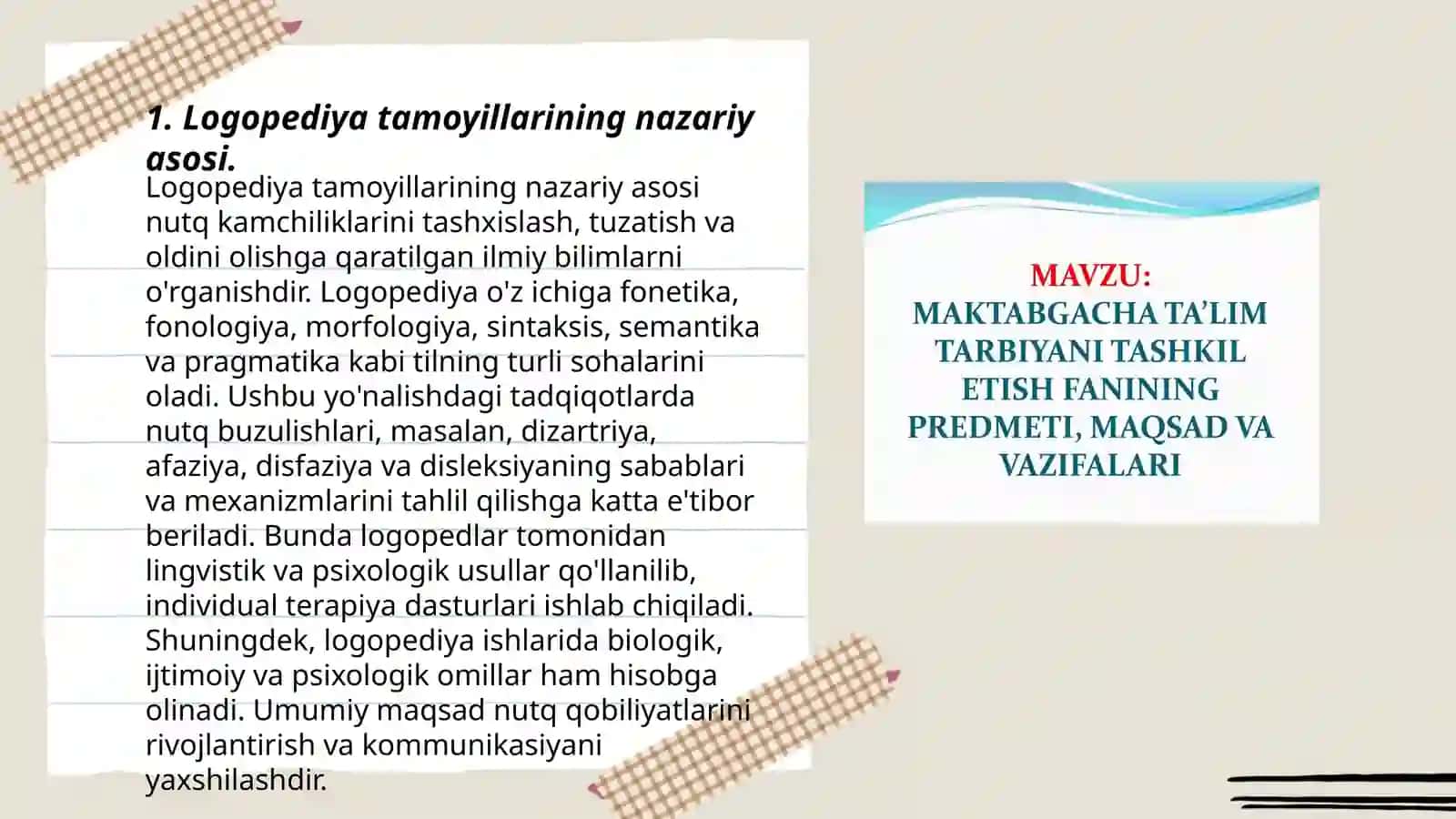 Logopediya fanining tamoyillari, metodlari 3