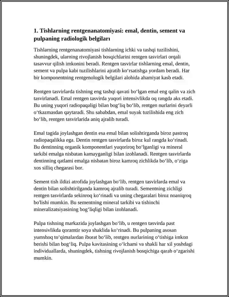 Tishlarning rentgenanatomiyasi 3