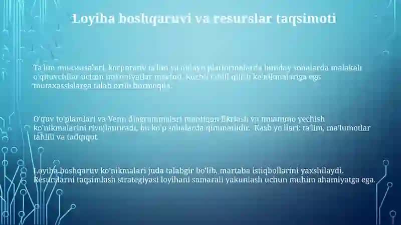 To'plamlar va Venn diagrammalari kabi mavzularni kasbga yo'naltirib o'qitish imkoniyatlari 3