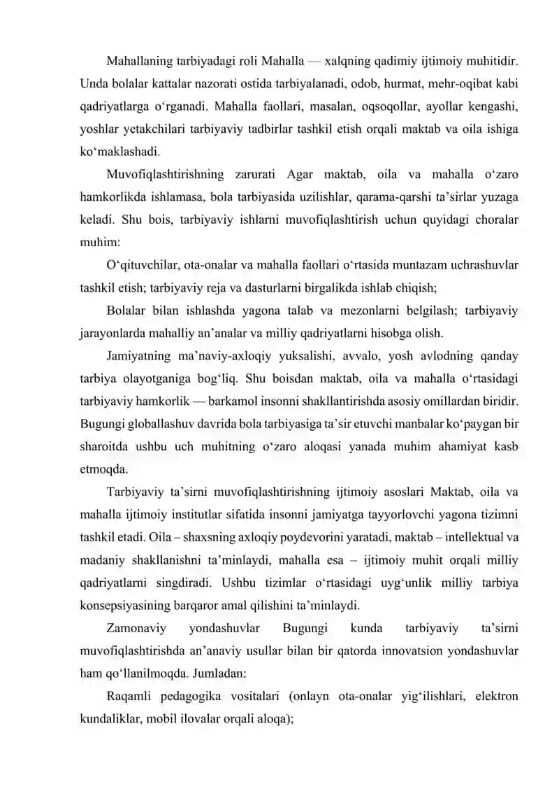 MAKTAB OILA VA MAHALLANING TARBIYAVIY TA'SIRINI MUVOFIQLASHTIRISH 3