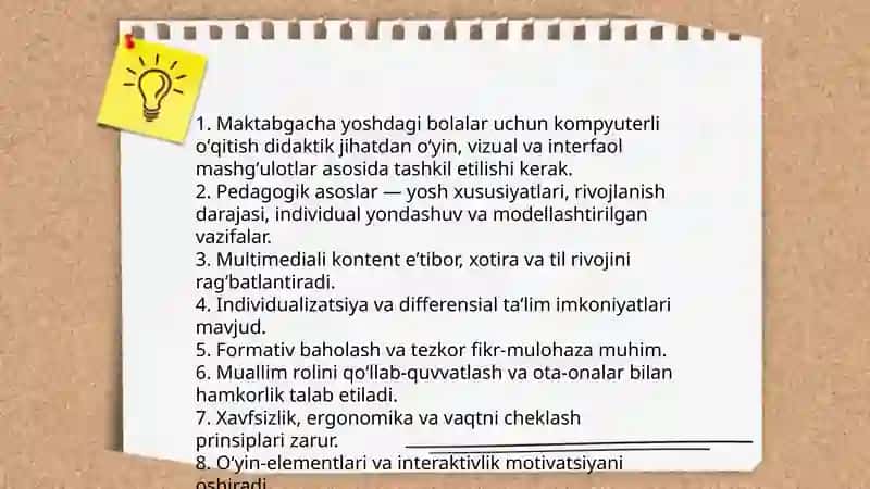Maktabgacha taʼlimda kompyuterli oʻqitish texnologiyalari 3