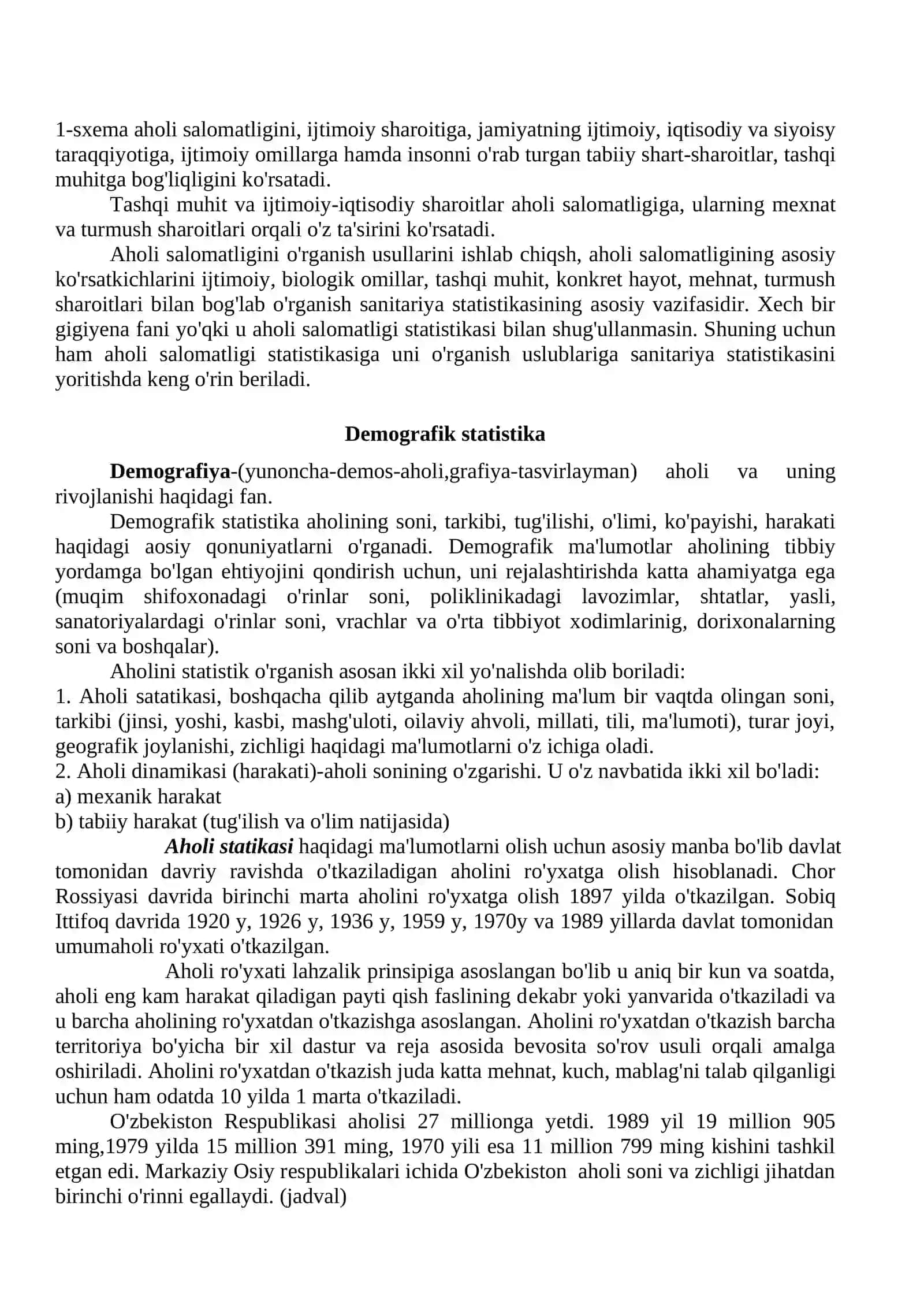 Ijtimоiy gigiyena. Ahоli salоmatligining kо`rsatkichlari va statistik tekshirish usullari 3