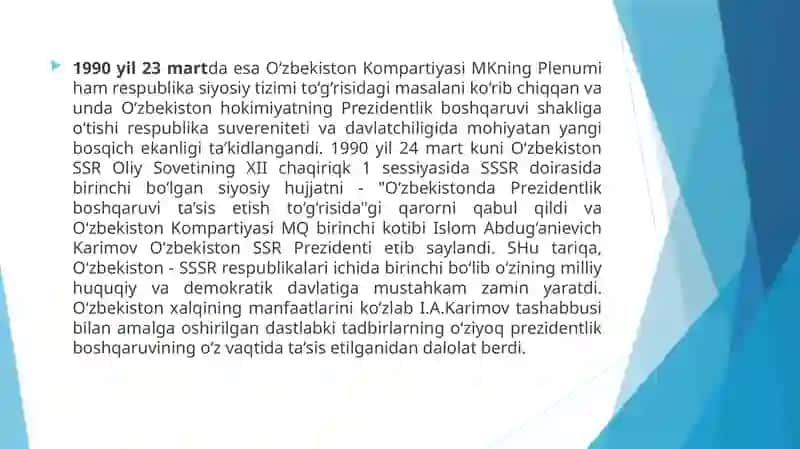 O’zbekistondagi Prezidentlik Lavozimi 3