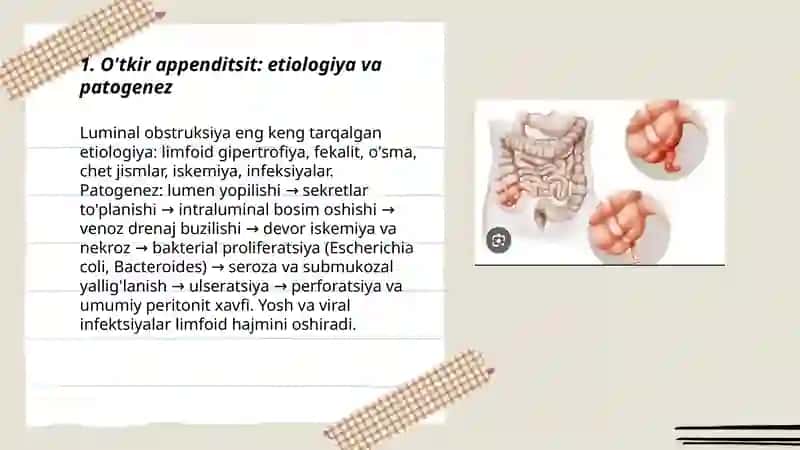 O'tir appenditsit va asoratlari O'tkir ichak tutilishi. O'tkir peritonit 3