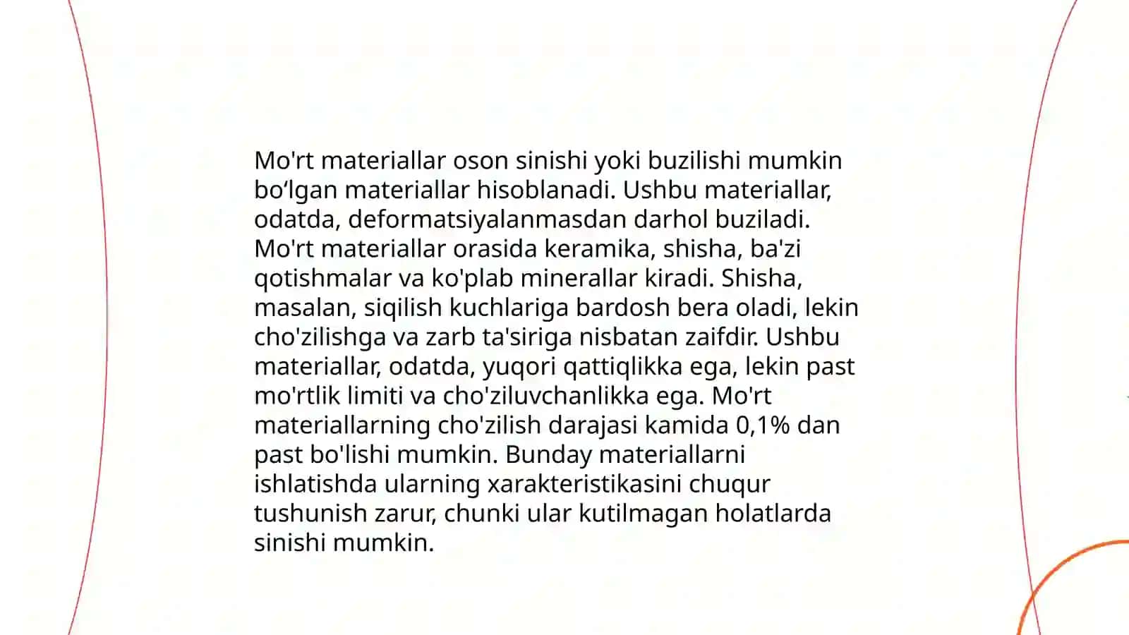 Mo’rt va plastik materiallar va ularni sinash metodikasi 3