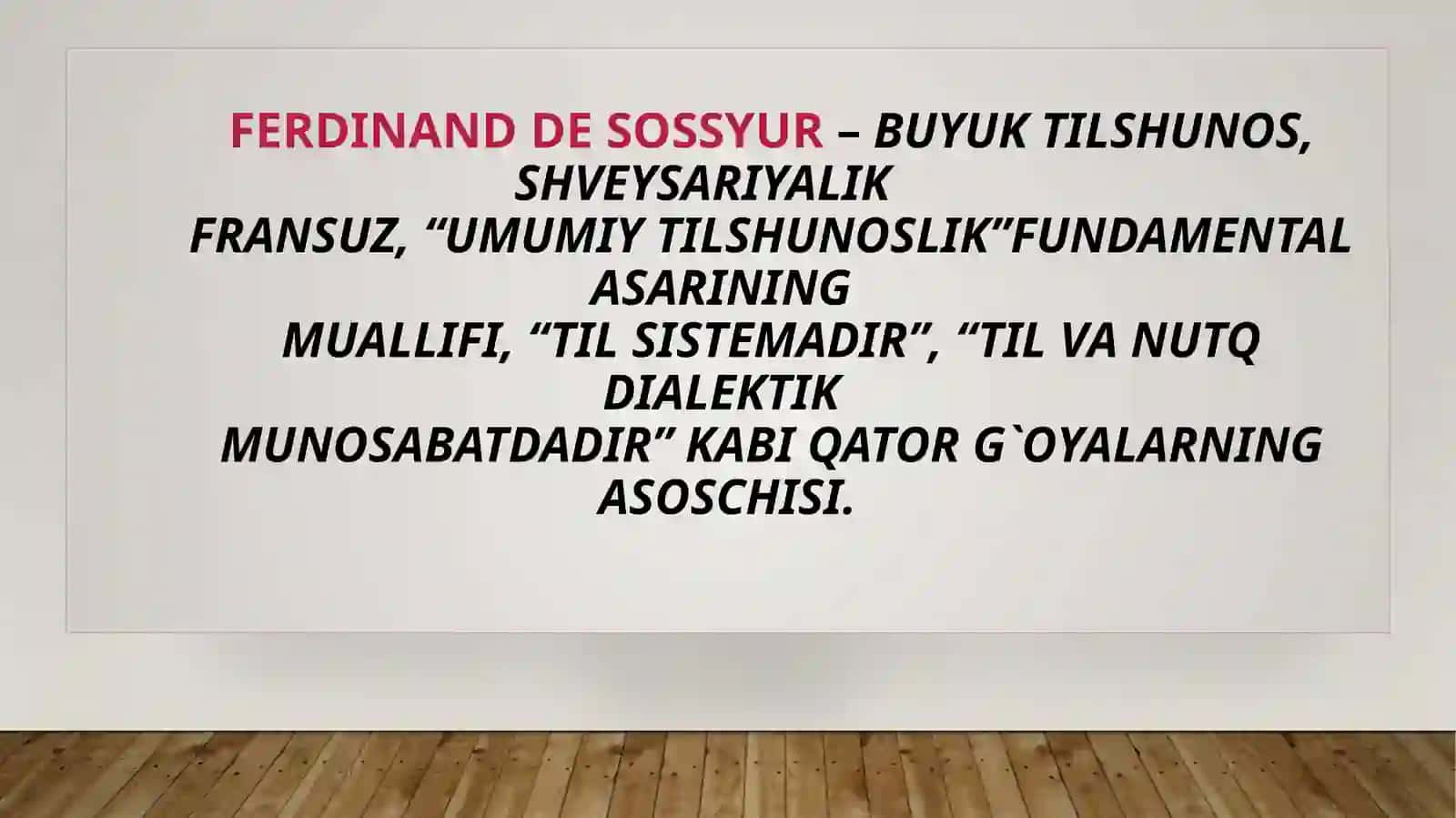 XXasrtilshunosligiFERDINAND DE SOSSYURNING LINGVISTIK NAZARIYASI. TILSHUNOSLIKDA STRUKTURALIZM 3
