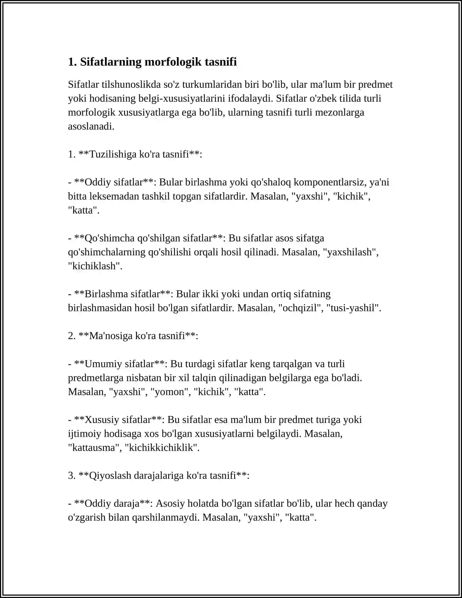 ÓZBEK TILIDA SIFATLARNING MORFOLOGIK USUL BILAN YASALISHI 3