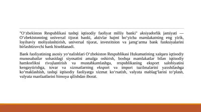 O‘zmilliy bank Aj Bank Moliya soxasi 3