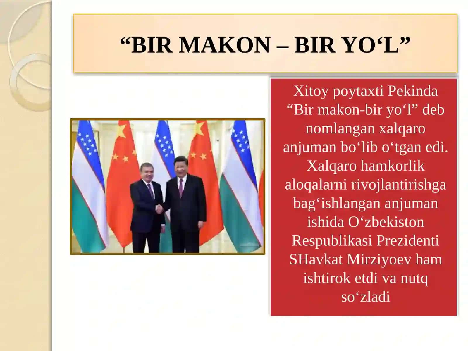"BIR MAKON – BIR YO‘L" LOYIHASI 3