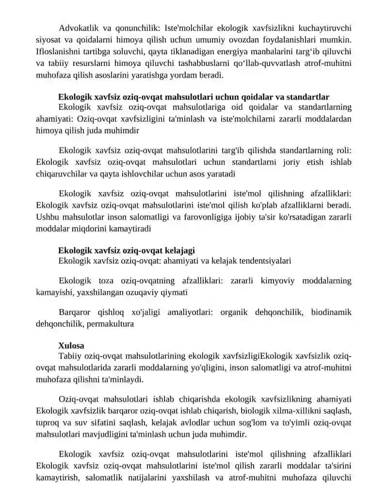 Ekologik Xavfsiz Tabiiy Оziq-Оvqat Mahsulotlarining Ahamiyati 3