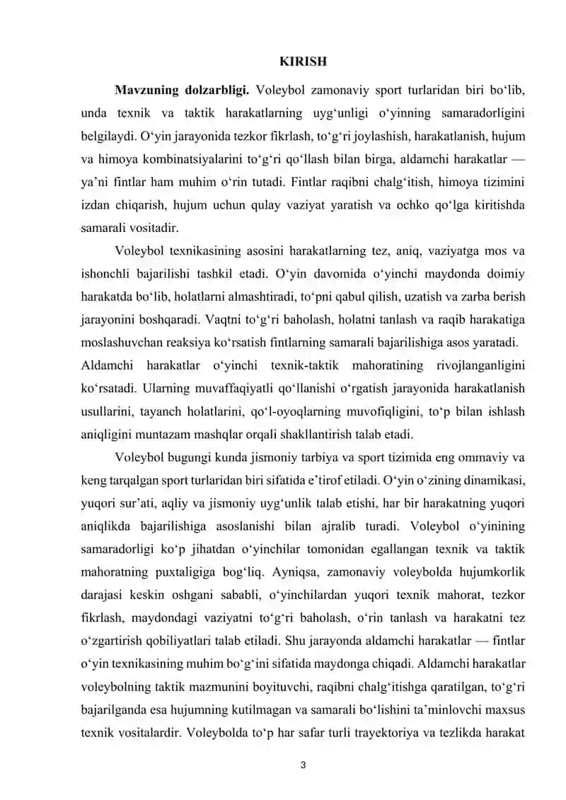 Voleybol o‘yinida aldamchi harakatlar texnik usullarni o‘rgatish 3