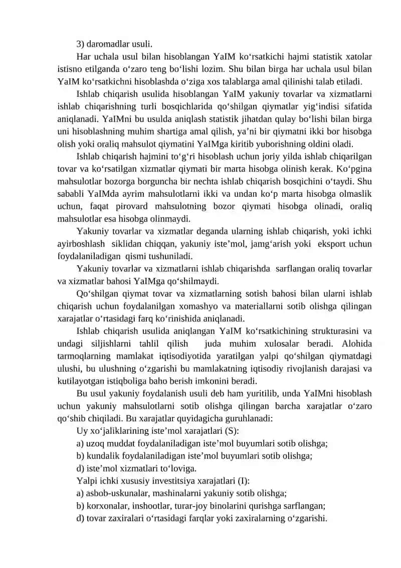 Milliy iqtisodiyotni tahlil qilishda qoʻllaniladigan asosiy koʻrsatkichlar 3