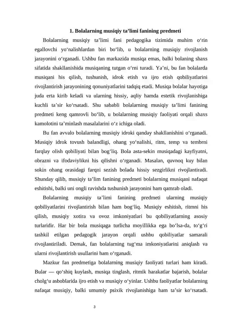 Bolalarning musiqiy taʼlimi fanining predmeti, maqsad va vazifalari 3