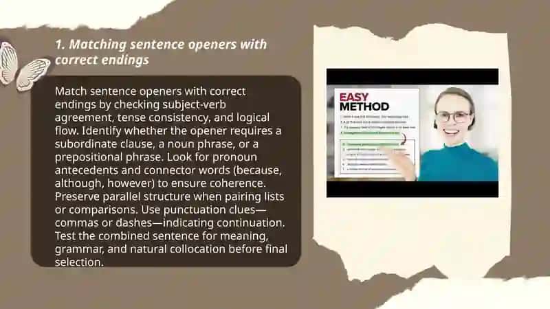 Matching sentence endings 3