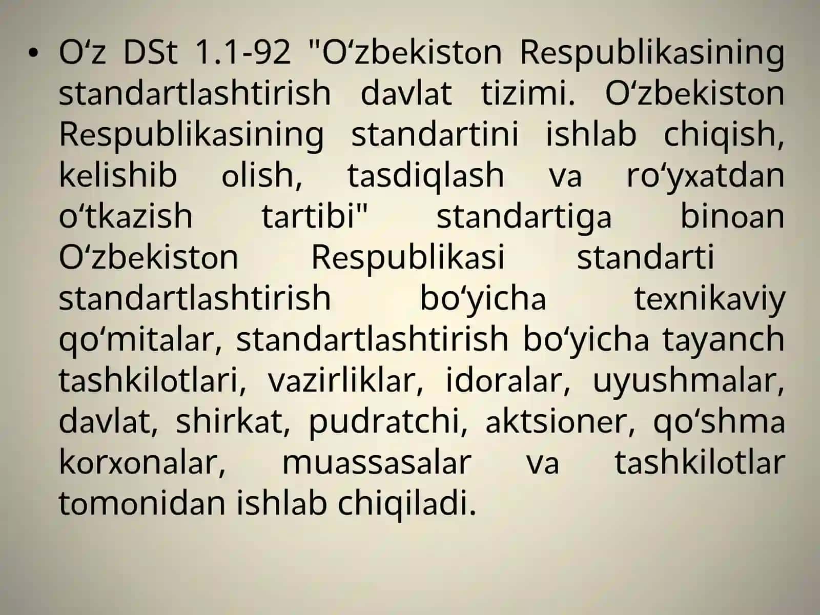 O‘zbеkistоn Rеspublikаsining stаndаrtlаshtirish dаvlаt tizimi 3