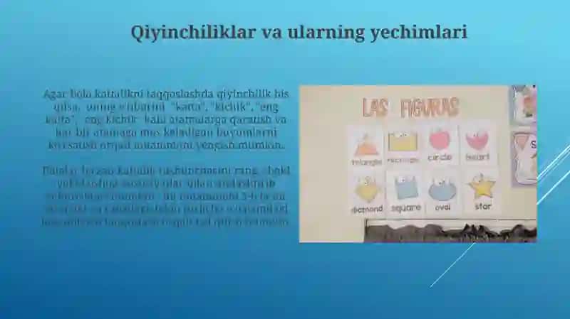 Kattalik predmet lar olchamlarini taqqoslashga órgatish 3