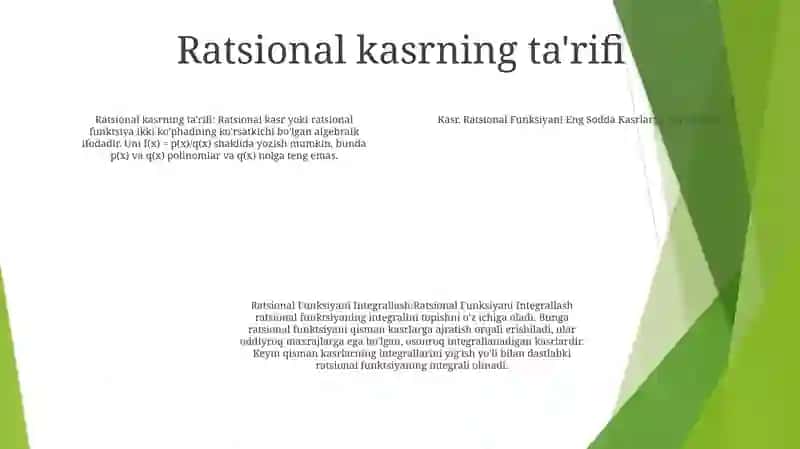 Ratsional Funksiyani Eng Sodda Kasrlarga Yoyish 3