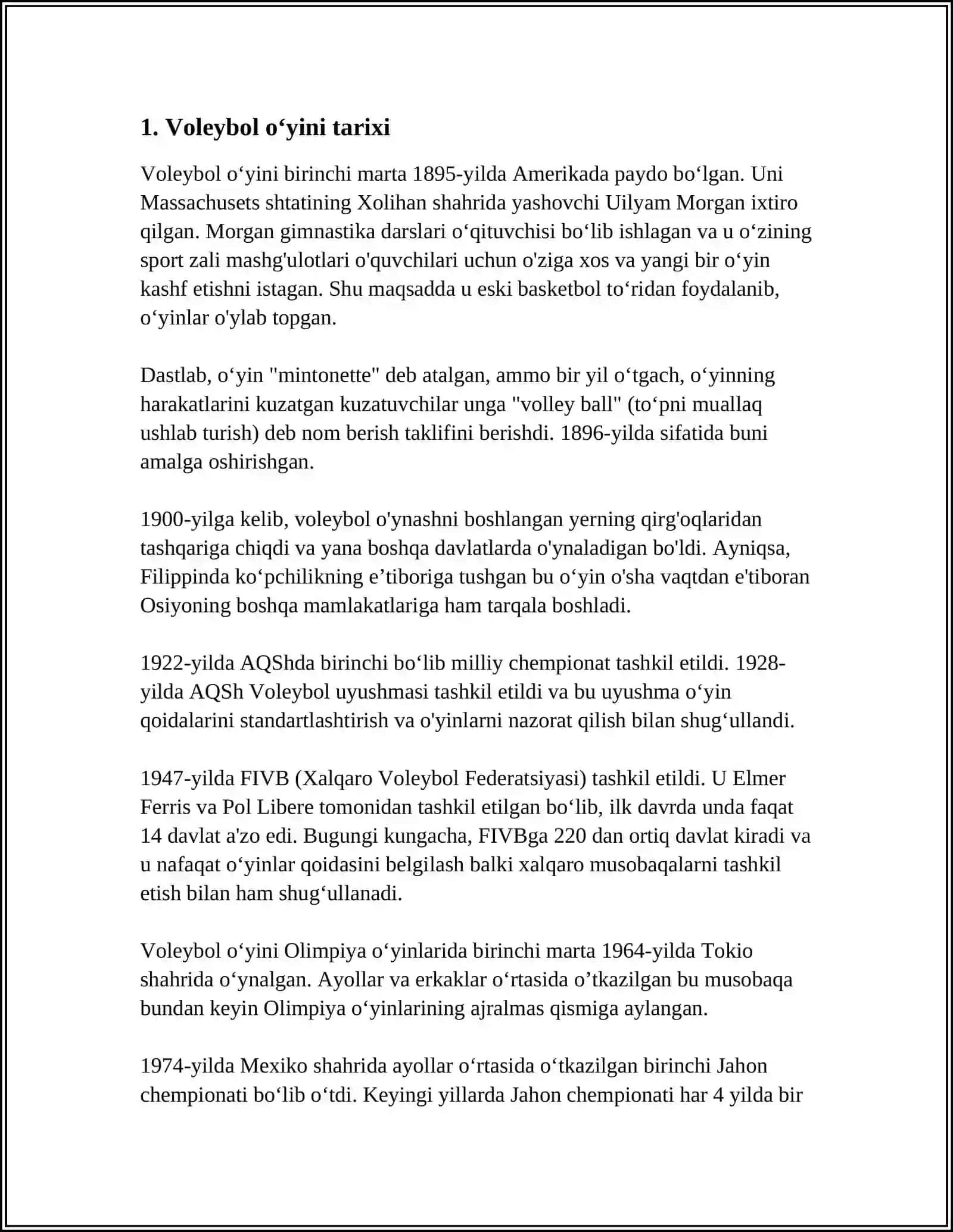VOLLEYBOL OʻYINI HAQIDA 3