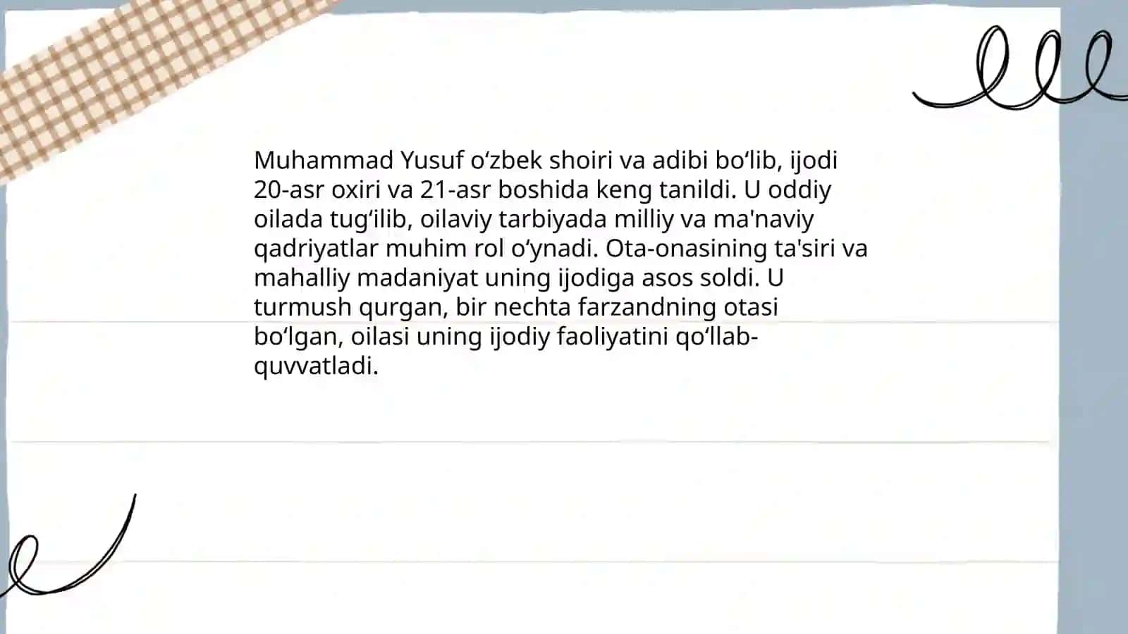 Muhammad Yusuf haqida 3
